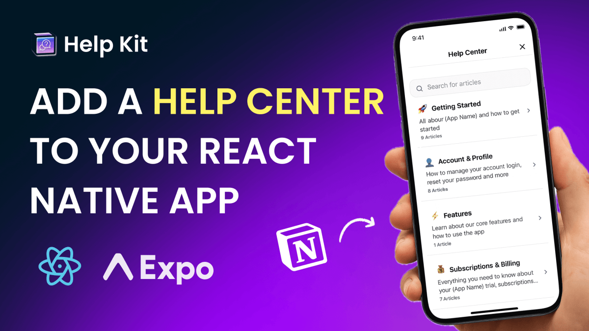 How to Add a Native Help Center to Your React Native App | Mobile SDK