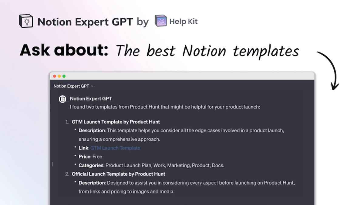 Ask about Notion templates